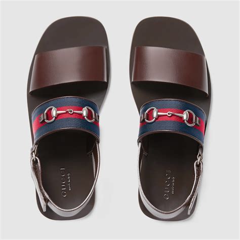 gucci brown leather sandals|Gucci leather sandals for men.